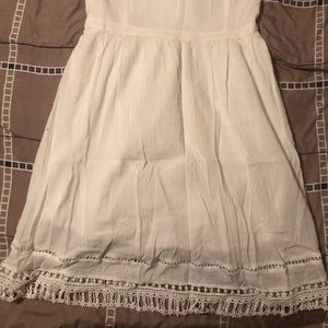 White strapless sun dress